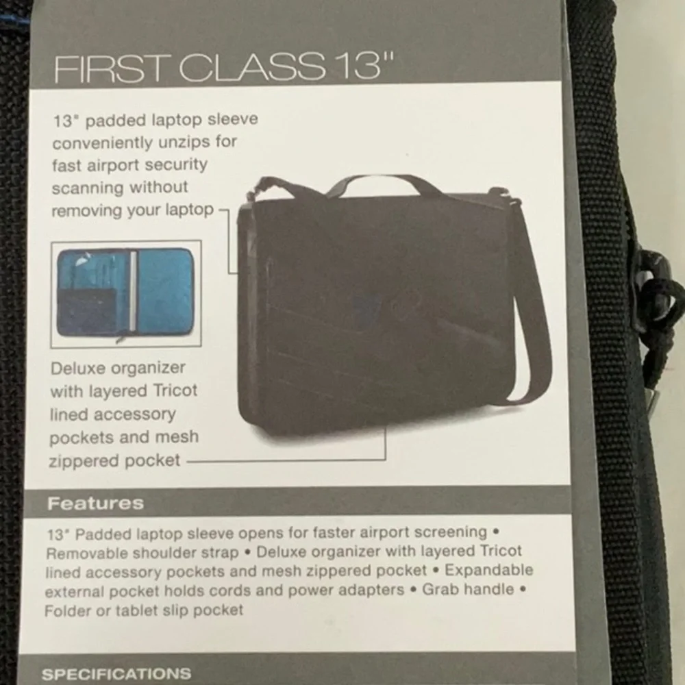 Jansport FIRST CLASS 13” messenger - Blk/Blue Streak
